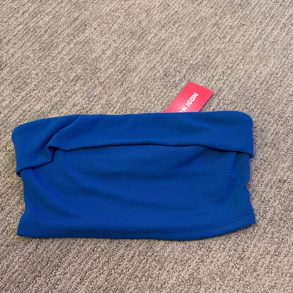 SHEIN Vibrant Blue Ribbed Top